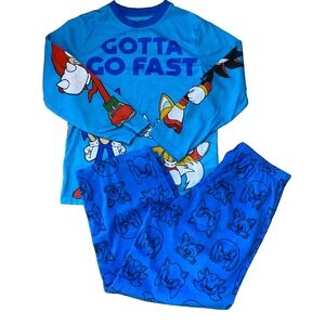 Sonic The Hedgehog Pajamas Boys Set Shirt Pants Sz  M (8) Christmas Holiday